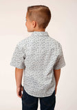 Roper Boys Short Sleeve Snap Multi Blue Mini Floral Print Western Shirt - Roper - Flyclothing LLC