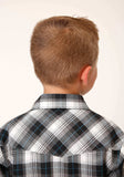 Roper Boys Short Sleeve Snap White Black Grey Plaid Western Shirt - Roper - Flyclothing LLC