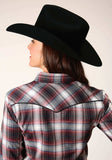 Roper WOMENS LONG SLEEVE SNAP RED BLACK WHITE PLAID WESTERN SHIRT - Roper - Flyclothing LLC