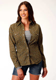Roper Womens Long Sleeve Snap Brown Turquoise And Cream Mini Floral Print Western Shirt - Roper - Flyclothing LLC