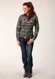 Roper Womens Long Sleeve Snap Vintage Dark Floral Print Western Shirt - Roper - Flyclothing LLC