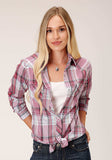 Roper Womens Long Sleeve Snap Red Primary Colors Plaid Western Shirt - Roper - Flyclothing LLC