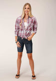 Roper Womens Long Sleeve Snap Red Primary Colors Plaid Western Shirt - Roper - Flyclothing LLC