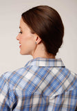 Roper Womens Long Sleeve Snap Peri Cream And Tan Plaid Western Shirt - Roper - Flyclothing LLC
