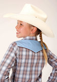 Roper Girls Long Sleeve Snap Ltbu Chocolate White Plaid Western Shirt - Roper - Flyclothing LLC