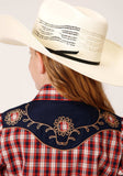 Roper Girls Long Sleeve Snap Red Navy And Cream Small Scale Plaid Western Shirt - Roper - Flyclothing LLC