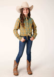 Roper Girls Long Sleeve Snap Butterscotch Turquoise Plaid Western Shirt - Roper - Flyclothing LLC