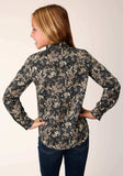 Roper Girls Long Sleeve Snap Vintage Dark Floral Print Western Shirt - Roper - Flyclothing LLC