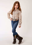 Roper Girls Long Sleeve Snap Beige And Rust Vintage Floral Print Western Shirt - Roper - Flyclothing LLC