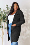 Basic Bae Full Size Ribbed Open Front Long Sleeve Cardigan - Trendsi - Flyclothing LLC