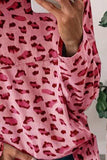 Leopard Round Neck Dropped Shoulder Blouse - Trendsi - Flyclothing LLC