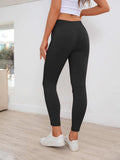 Ribbed Detail Leggings - Trendsi - Flyclothing LLC