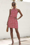 Printed Grecian Neck Mini Dress - Trendsi - Flyclothing LLC