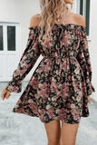 Floral Off-Shoulder Flounce Sleeve Dress - Trendsi - Flyclothing LLC