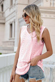 Eyelet V-Neck Tank - Trendsi - Flyclothing LLC