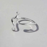 Cat Shape 925 Sterling Silver Ring - Trendsi - Flyclothing LLC
