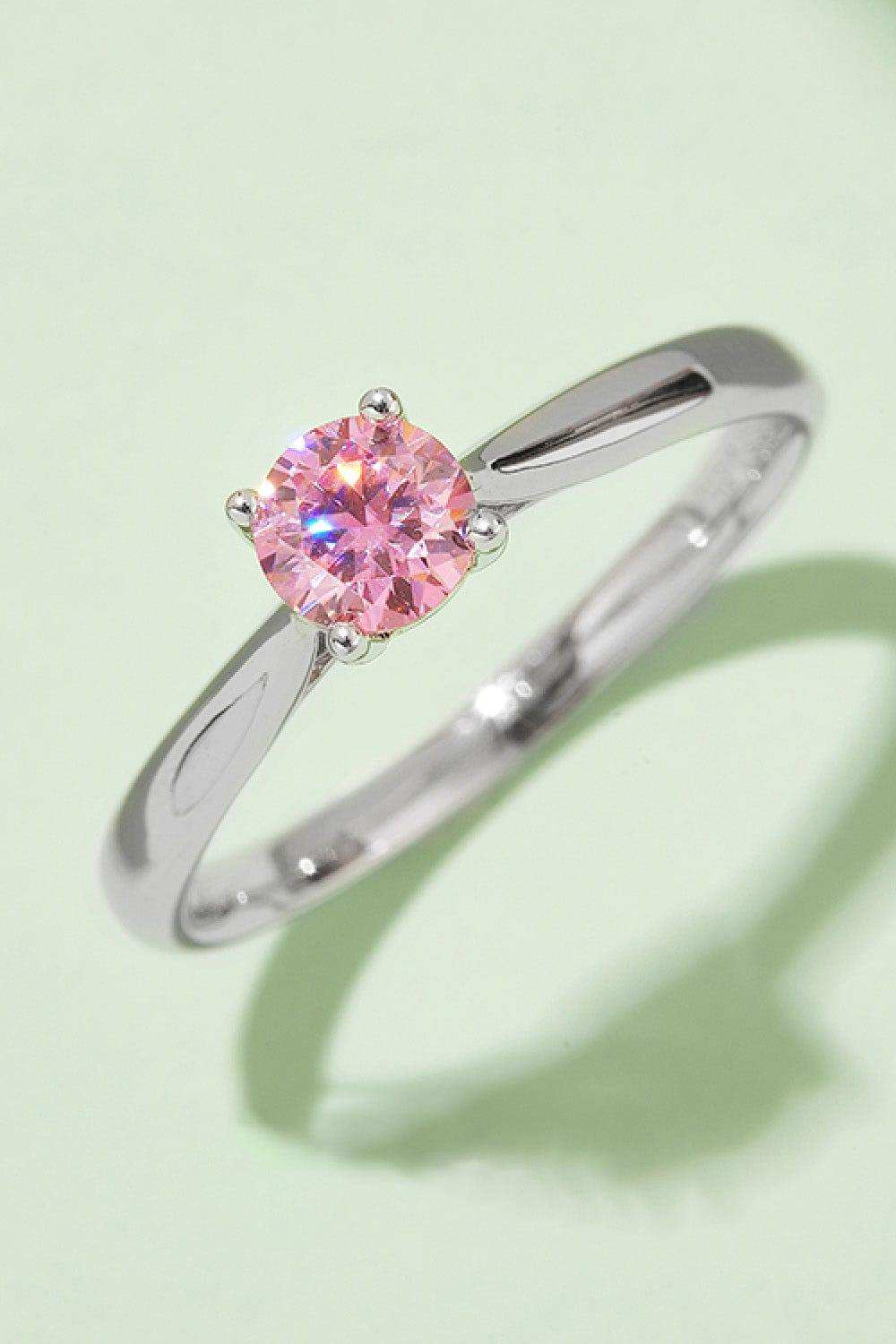 Moissanite Contrast 925 Sterling Silver Solitaire Ring - Trendsi - Flyclothing LLC