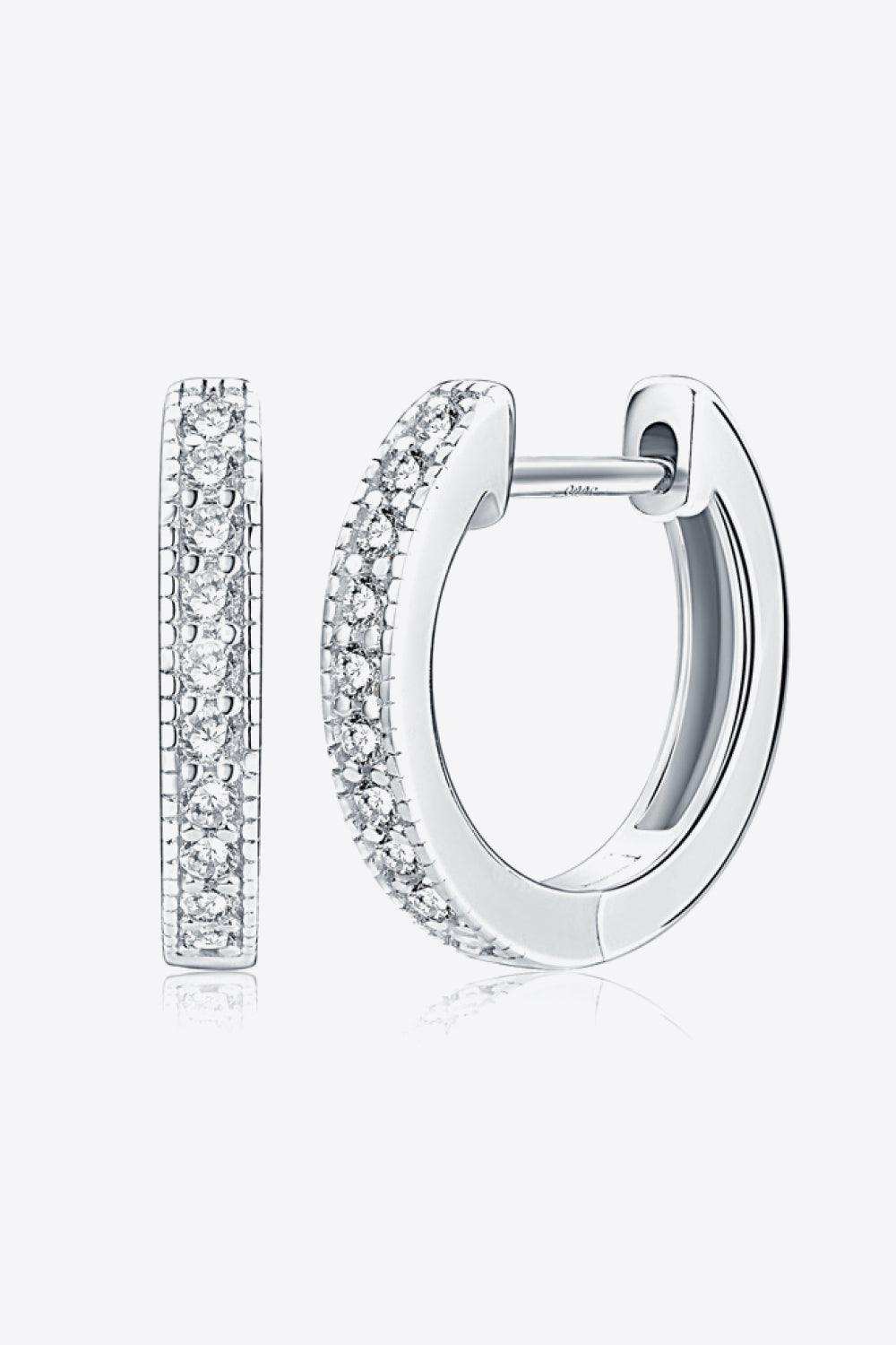 Inlaid Moissanite Hoop Earrings - Trendsi - Flyclothing LLC