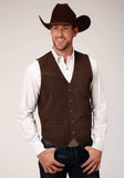 Roper Mens Brown Suede Leather Vest With Buckle Tie Big Man Fit - Roper - Flyclothing LLC
