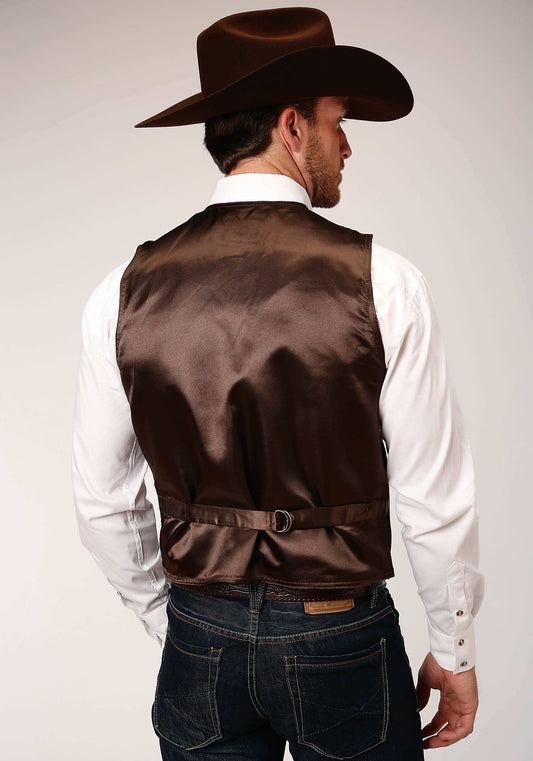 Roper Mens Brown Suede Leather Vest With Buckle Tie Big Man Fit - Roper - Flyclothing LLC
