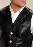 ROPER MENS BLACK LEATHER NOTCH COLLAR VEST - Roper - Flyclothing LLC