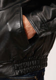Roper Mens Black Leather Bomber Jacket - Roper - Flyclothing LLC