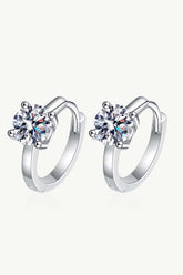 1 Carat Moissanite Huggie Earrings - Trendsi - Flyclothing LLC
