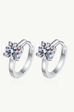 1 Carat Moissanite Huggie Earrings - Trendsi - Flyclothing LLC