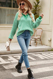 Striped Collared Neck Buttoned Pullover Sweater - Trendsi - Flyclothing LLC
