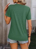 Heathered Round Neck Short Sleeve T-Shirt - Trendsi - Flyclothing LLC
