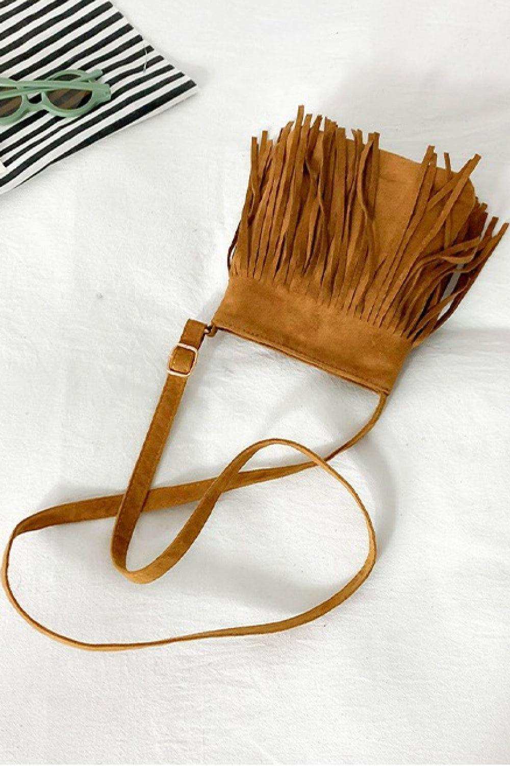 PU Leather Crossbody Bag with Fringe - Trendsi - Flyclothing LLC