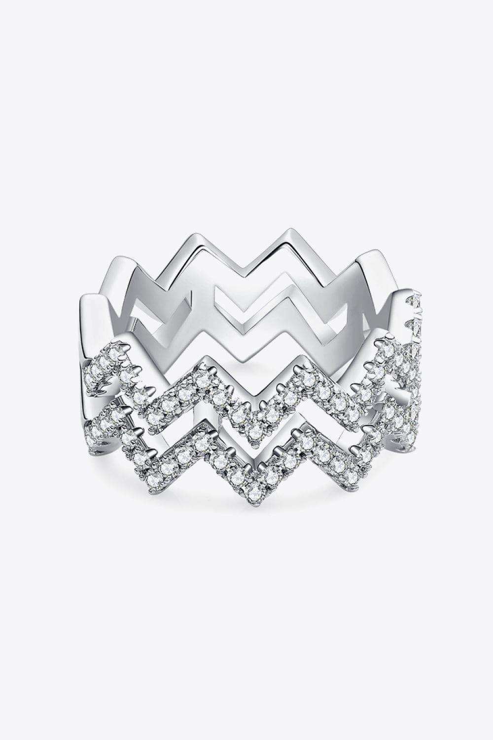 Moissanite Zigzag Stacking Rings - Trendsi - Flyclothing LLC