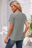 Decorative Button Scoop Neck T-Shirt - Trendsi - Flyclothing LLC