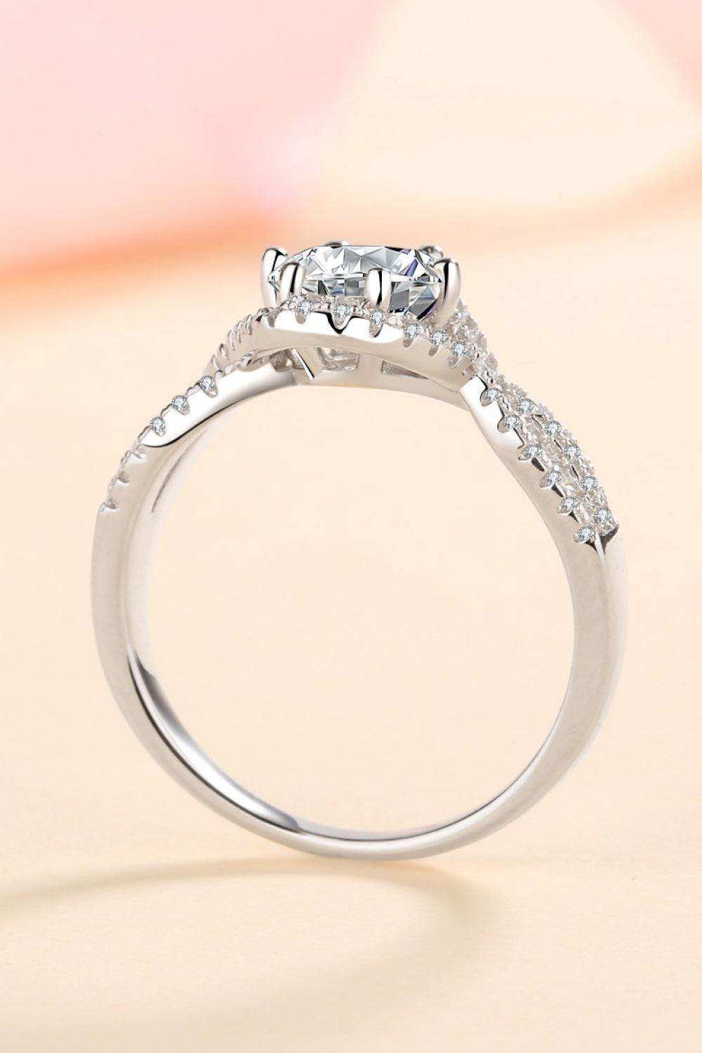 Feel The Joy 925 Sterling Silver Moissanite Ring - Trendsi - Flyclothing LLC