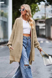 Open Front Dropped Shoulder Longline Cardigan - Trendsi - Flyclothing LLC