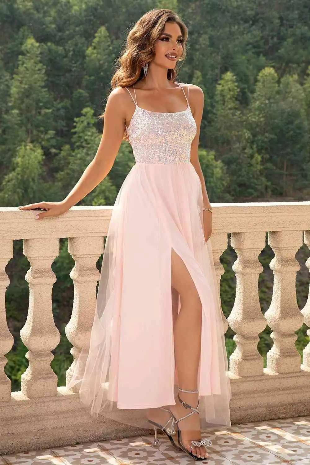 Lace-Up Backless Mesh Dress - Trendsi - Flyclothing LLC