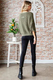 Veveret Round Neck Roll-Up Sweater - Trendsi - Flyclothing LLC