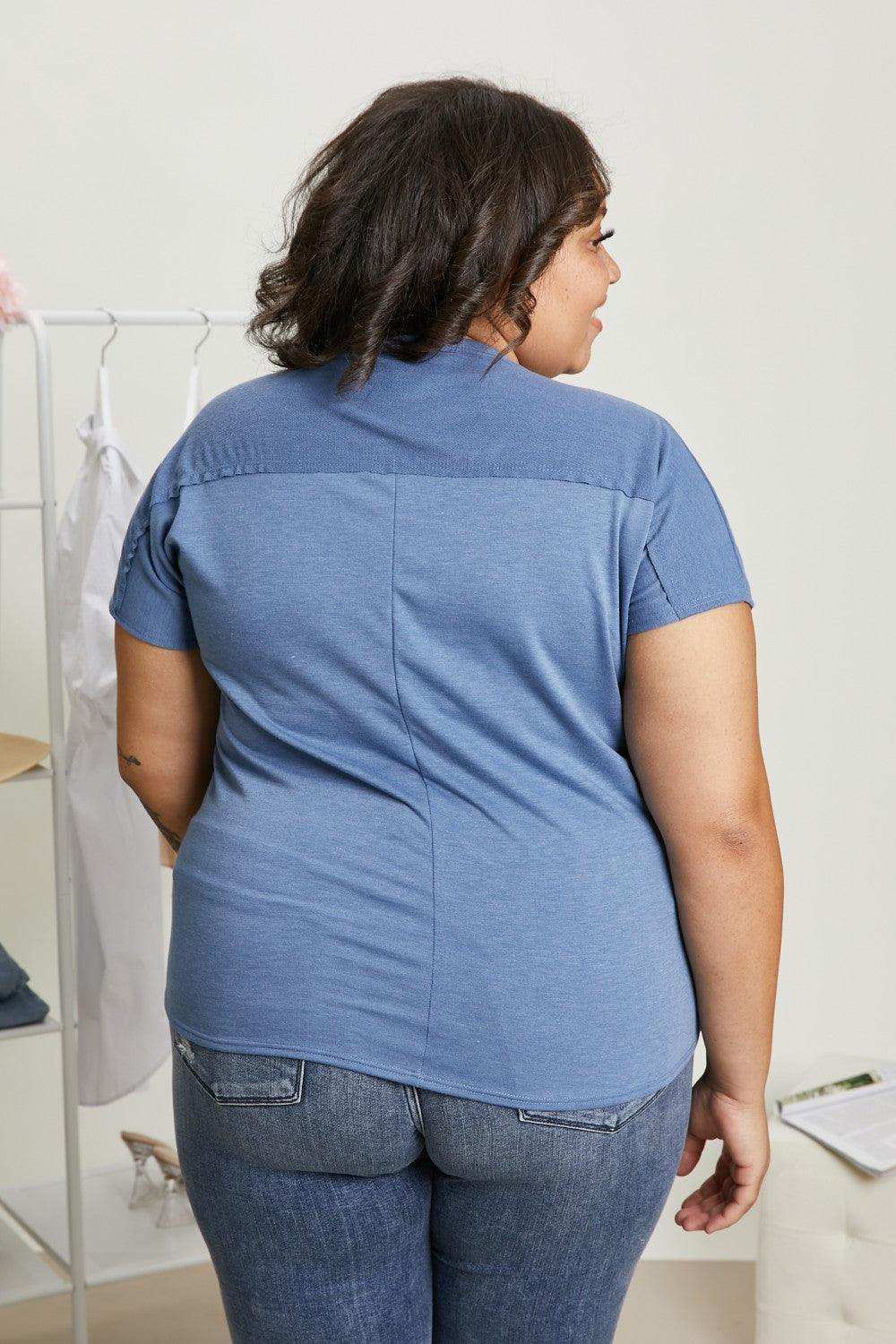 Sew In Love Stay and Chat Love Full Size Pocket Tee - Trendsi - Flyclothing LLC