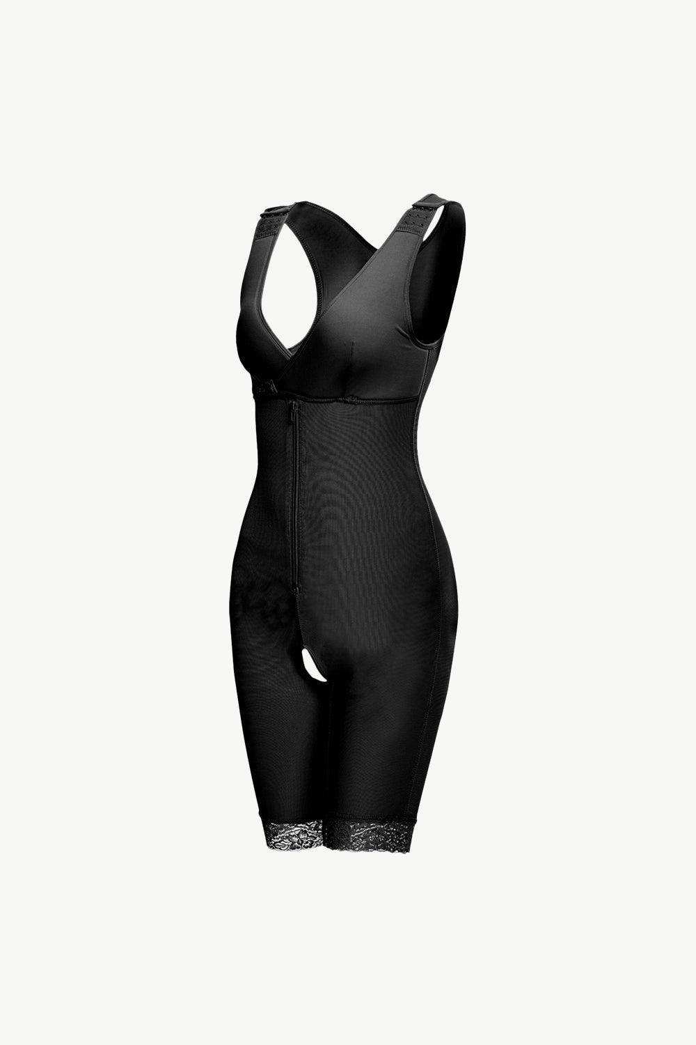 Full Size Lace Trim Shapewear with Zipper - Trendsi - Flyclothing LLC