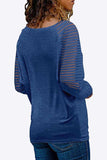 V-Neck Long Raglan Sleeve Top - Trendsi - Flyclothing LLC