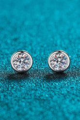 Inlaid 1 Carat Moissanite Stud Earrings - Trendsi - Flyclothing LLC