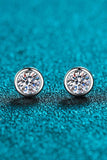 Inlaid 1 Carat Moissanite Stud Earrings - Trendsi - Flyclothing LLC