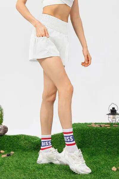 Elastic Waist Pocketed Active Shorts - Trendsi - Flyclothing LLC