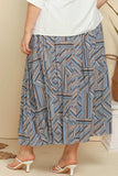 Plus Size Geometric Pleated Skirt - Trendsi - Flyclothing LLC