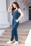 Drawstring Round Neck Sleeveless Jumpsuit - Trendsi - Flyclothing LLC