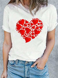 Heart Round Neck Short Sleeve T-Shirt - Trendsi - Flyclothing LLC