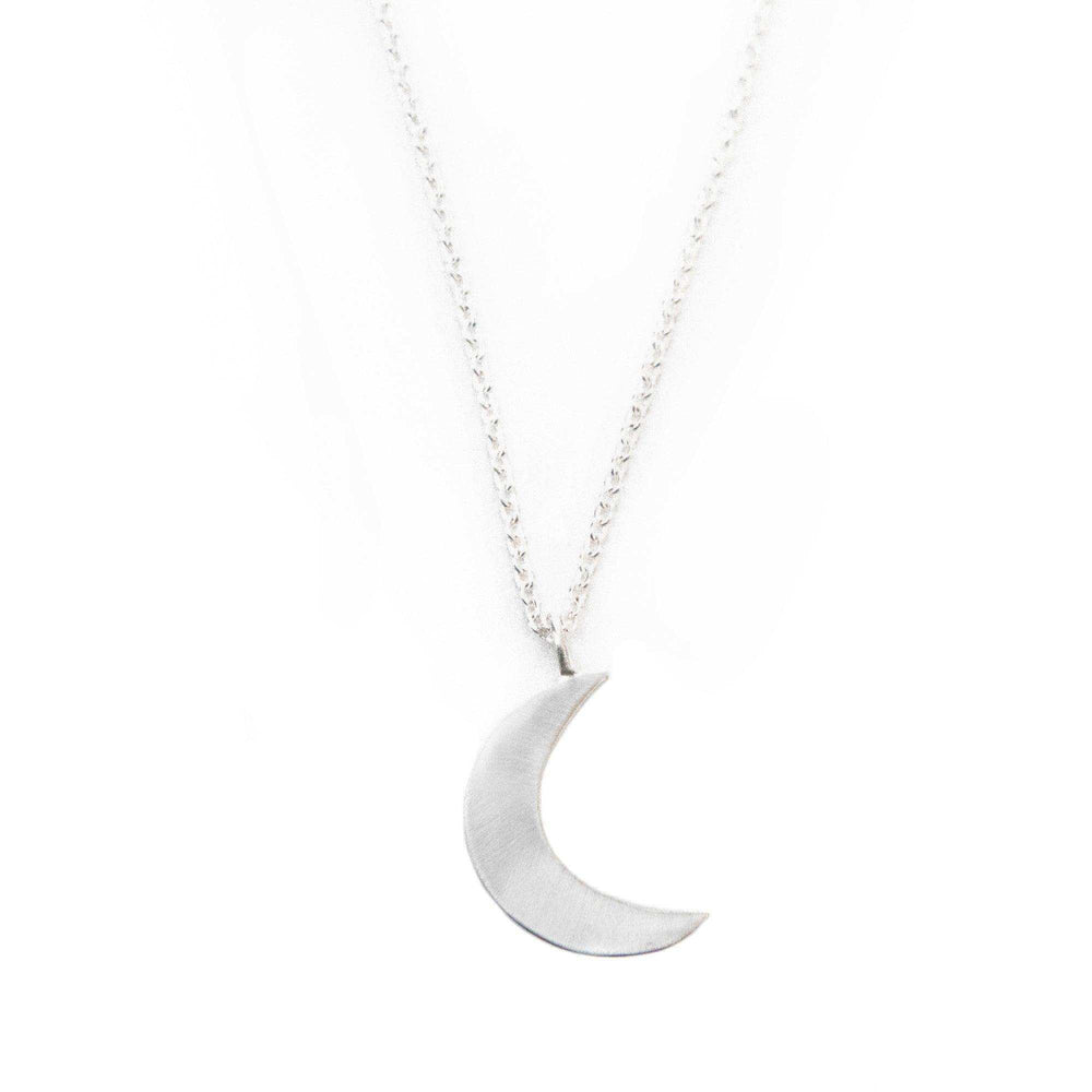 Silverpolished Crescent Moon Necklace - Asha Handicrafts - Flyclothing LLC