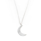 Silverpolished Crescent Moon Necklace - Asha Handicrafts - Flyclothing LLC