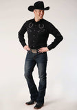 Roper Mens Long Sleeve Snap Poly Rayon Retro Shirt Western Shirt - Roper - Flyclothing LLC