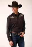 Roper Mens Long Sleeve Snap Poly Rayon Twill Western Shirt - Roper - Flyclothing LLC
